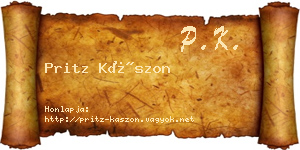 Pritz Kászon névjegykártya